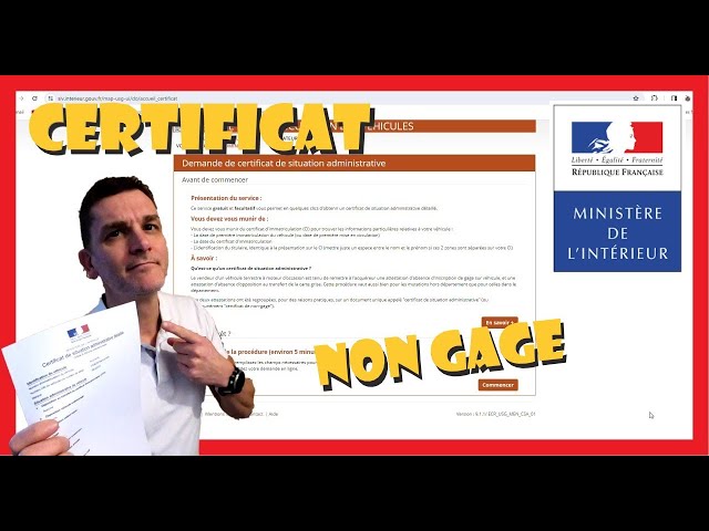 découvrez tout ce qu'il faut savoir sur le certificat non-gage : son utilité, comment l'obtenir et pourquoi il est essentiel lors de l'achat ou de la vente d'un véhicule d'occasion en france.