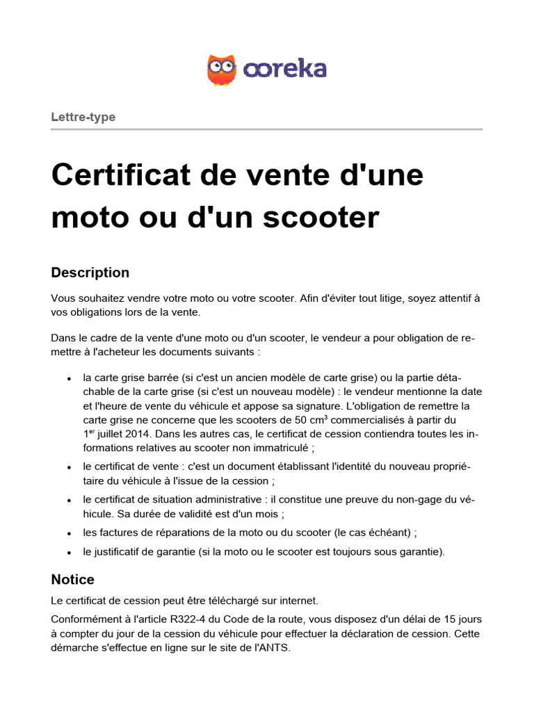 découvrez tout ce qu'il faut savoir sur le formulaire cerfa pour la vente de moto. guide complet sur les démarches administratives, conseils pratiques et astuces pour simplifier vos transactions.